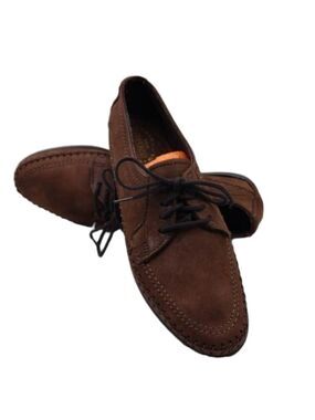 Dexter Comfort Classic Brown Suede Upper Almond Toe Lace Up Moccasin Loafer Shoe